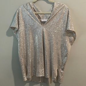 Adrienne Silver Tunic Top size small